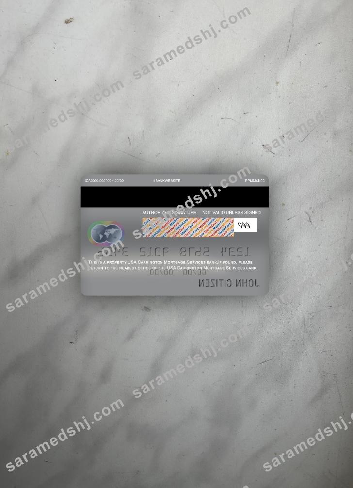 USA Carrington Mortgage Services bank mastercard photolook back